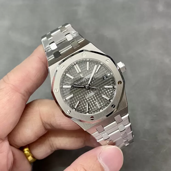 IP공장 오데마피게 로얄오크 그레이 텍스처 다이얼 SS 브레이슬릿 37mm 15450