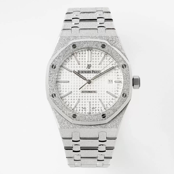 APS공장 오데마피게 로얄오크 프로스티드 화이트 다이얼 SS 브레이슬릿 41mm V3 15410