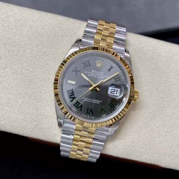 VS공장 롤렉스 데이저스트 윔블던 그레이 로만 다이얼 YG 콤비 쥬빌레 36mm 126233