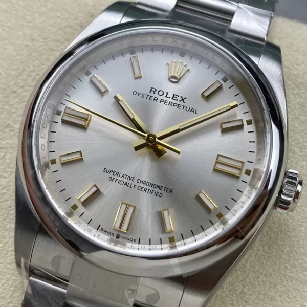 클린공장 롤렉스 오이스터 퍼페츄얼 실버 다이얼 바인덱스 SS 브레이슬릿 36mm 126000