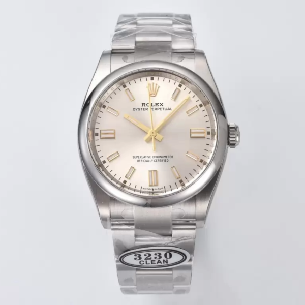 클린공장 롤렉스 오이스터 퍼페츄얼 실버 다이얼 바인덱스 SS 브레이슬릿 36mm 126000