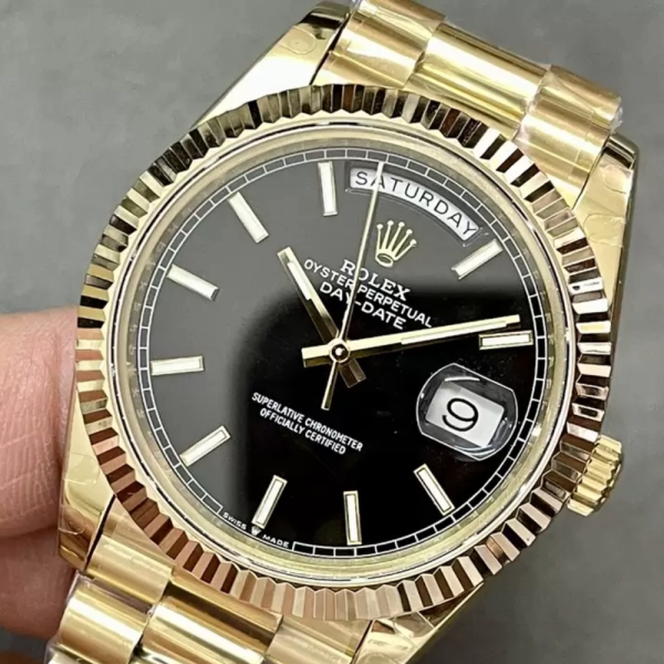 GM공장 롤렉스 데이데이트 블랙 다이얼 옐로우골드 금통 40mm V3(텅스텐 헤비 버전) 228238