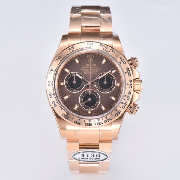 클린공장 롤렉스 데이토나 크로노그래프 초코 다이얼 바인덱스 RG 금통 40mm 116505