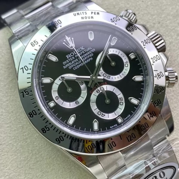 클린공장 롤렉스 데이토나 크로노그래프 검판 다이얼 바인덱스 SS브레이슬릿 40mm 116520