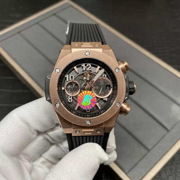 BBF공장 위블로 빅뱅 유니코 킹 골드 블랙 러버 스트랩 44mm 421.OX.1170.RX