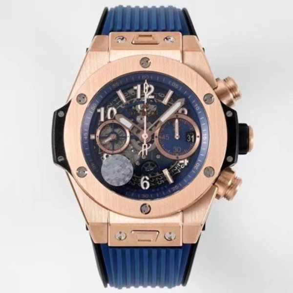 BBF공장 위블로 빅뱅 유니코 블루 다이얼 로즈골드 티타늄 러버 스트랩 44mm 421.OX.5170.RX