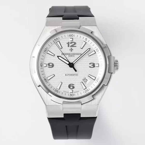 PPF공장 바쉐론 콘스탄틴 오버시즈 화이트 다이얼 러버 스트랩 42mm 47040/B01A-9093