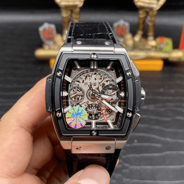 NH공장 위블로 스피릿 오브 빅뱅 크로노그래프 티타늄 블랙 가죽 스트랩 42mm 601.NM.0173.LR