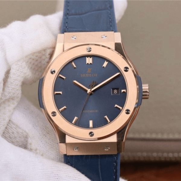 JJ공장 위블로 클래식 퓨전 킹 골드 블루 다이얼 러버 스트랩 42mm 542.OX.7180.LR