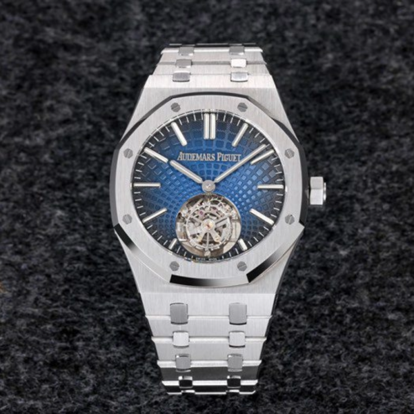 R8공장 오데마피게 로얄오크 플라잉 투르비옹 블루 다이얼 SS 브레이슬릿 41mm  26530PT