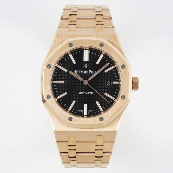 ZF공장 오데마피게 로얄오크 플라잉 블랙 다이얼 로즈골즈 금통 41mm 15400OR