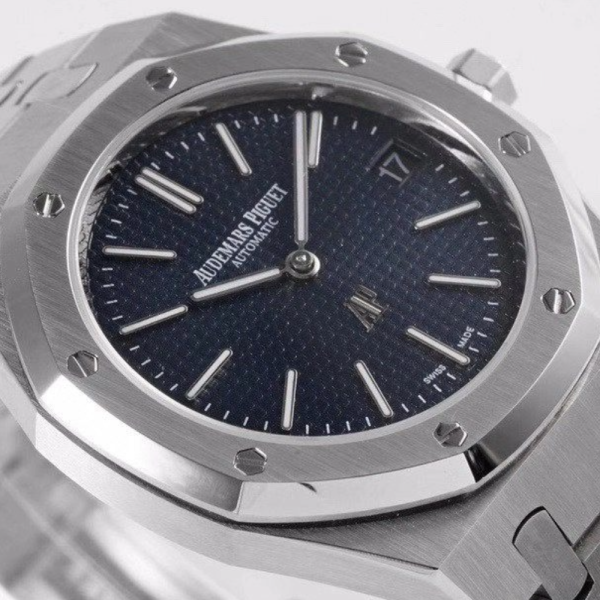KZ공장 오데마피게 로얄오크 블루 텍스처 다이얼 스틸 SS 브레이슬릿 39mm 15202BC