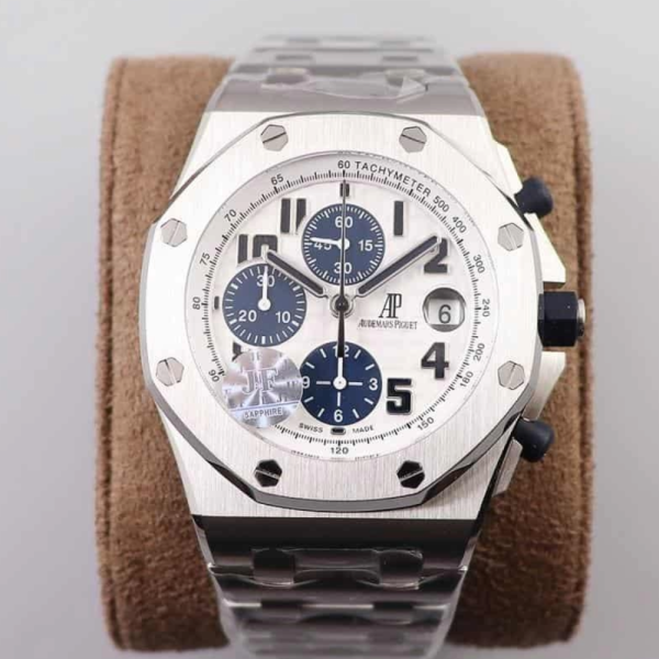 JF공장 오데마피게 로얄오크 오프쇼어 화이트/블루 다이얼 스틸 SS 브레이슬릿 V2 42mm 26170ST