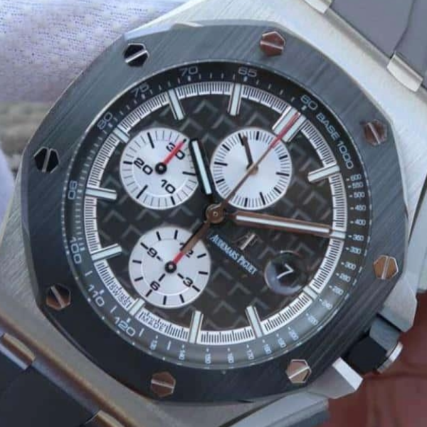 JF공장 오데마피게 로얄오크 오프쇼어 그레이/화이트 다이얼 스틸 그레이 러버스트랩 44mm 26400IO