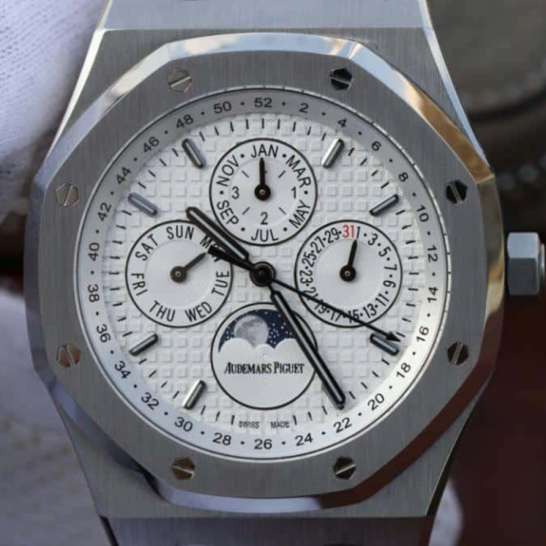 JF공장 오데마피게 로얄오크 퍼페츄얼 화이트 다이얼 스틸 SS 브레이슬릿 41mm 26574ST