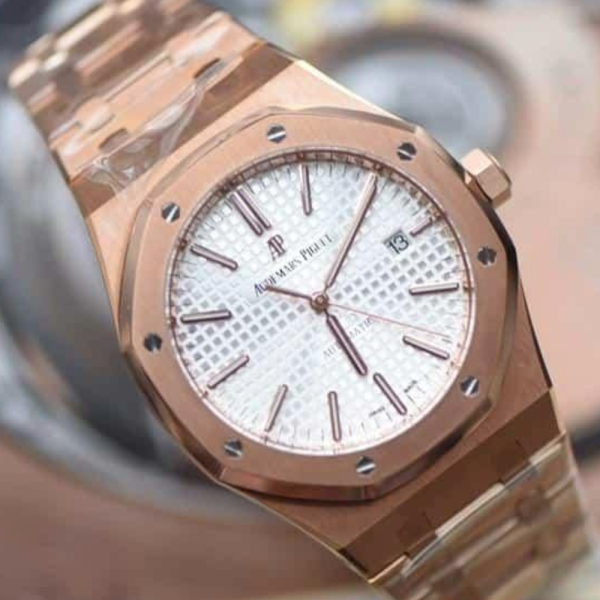 JF공장 오데마피게 로얄오크 화이트 다이얼 로즈골드 금통 41mm 15400OR