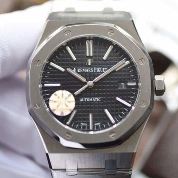 JF공장 오데마피게 로얄오크 블랙 다이얼 스틸 SS 브레이슬릿 V5 41mm 15400ST