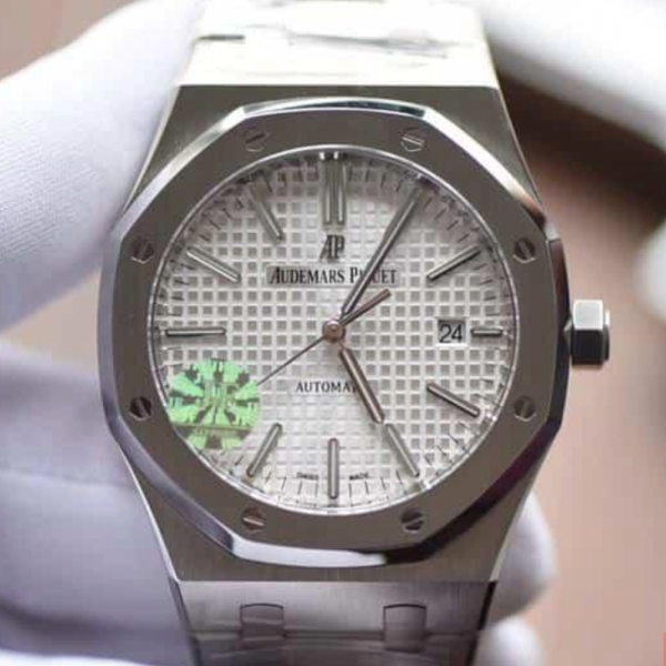 JF공장 오데마피게 로얄오크 화이트 다이얼 스틸 SS 브레이슬릿 V5 41mm 15400ST