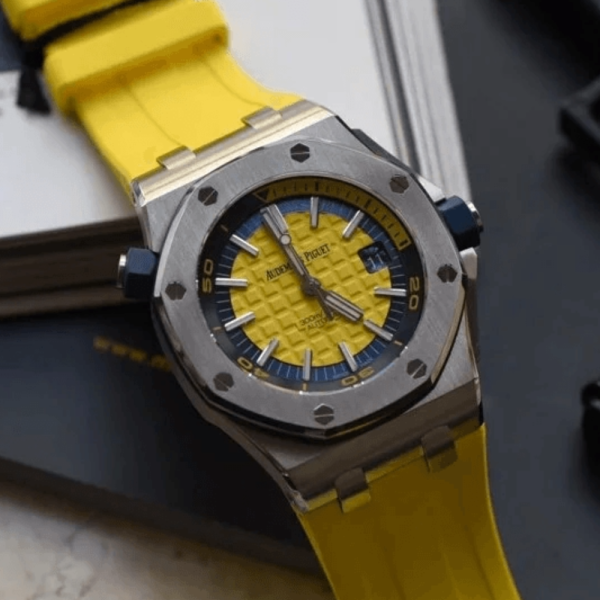 JF공장 오데마피게 로얄오크 오프쇼어 다이버 옐로우 다이얼 러버 스트랩 42mm 15710ST