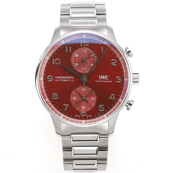 ZF공장 IWC 포르투기저 크로노그래프 버건디 다이얼 스틸 SS브레이슬릿 40mm IW371616