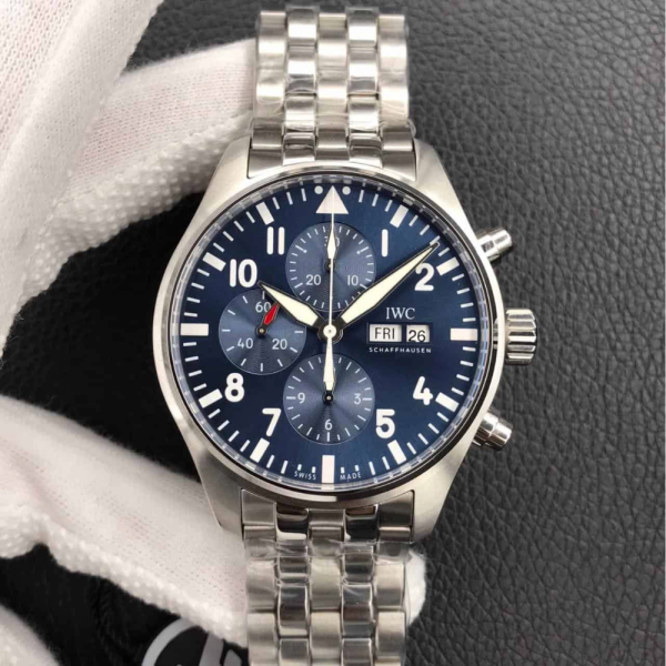 ZF공장 IWC 파일럿 크로노그래프 어린왕자 에디션 스틸 블루 다이얼 SS브레이슬릿 43mm IW377717