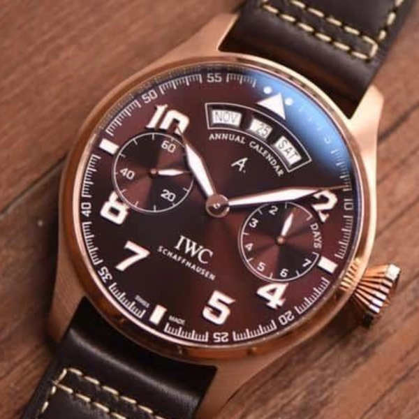 YL공장 IWC 빅 파일럿 애뉴얼 캘린더 어린왕자 에디션 브라운 다이얼 레더 스트랩 46mm IW502706