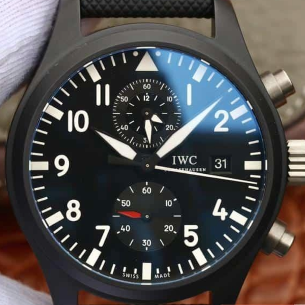 ZF공장 IWC 파일럿 탑건 크로노그래프 미라마 블랙 44mm IW389001