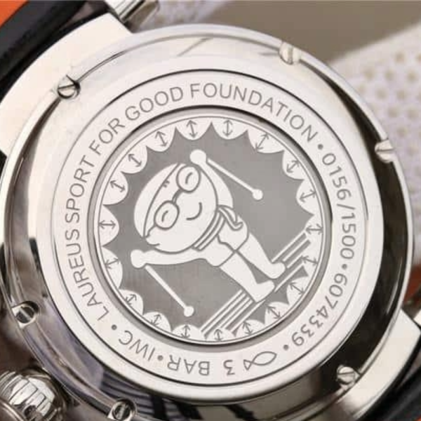 YL공장 IWC 라우레우스 스포츠 포 굿 파운데이션 한정판 스폐셜 에디션 블루 다이얼 레더 스트랩 42mm IW393402