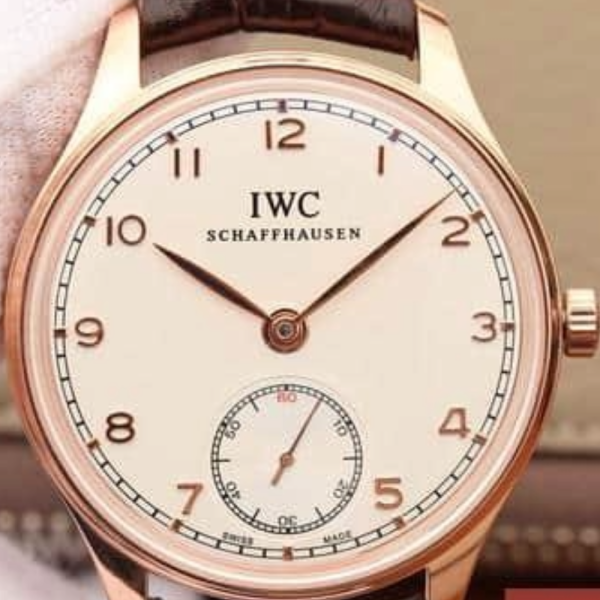 ZF공장 IWC 포르투기저 존스 소드 로즈골드 화이트 다이얼 레더 스트랩 44mm IW545408