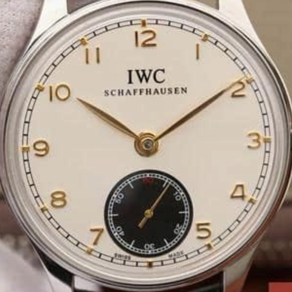 ZF공장 IWC 포르투기저 존스 소드 스틸 화이트 다이얼 레더 스트랩 44mm IW545408