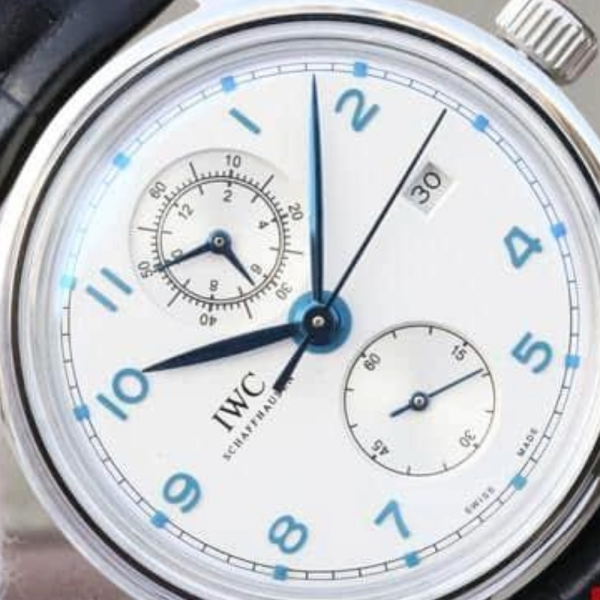 YL공장 IWC 포르투기저 크로노그래프 클래식 화이트 다이얼 레더 스트랩 42mm IW390403