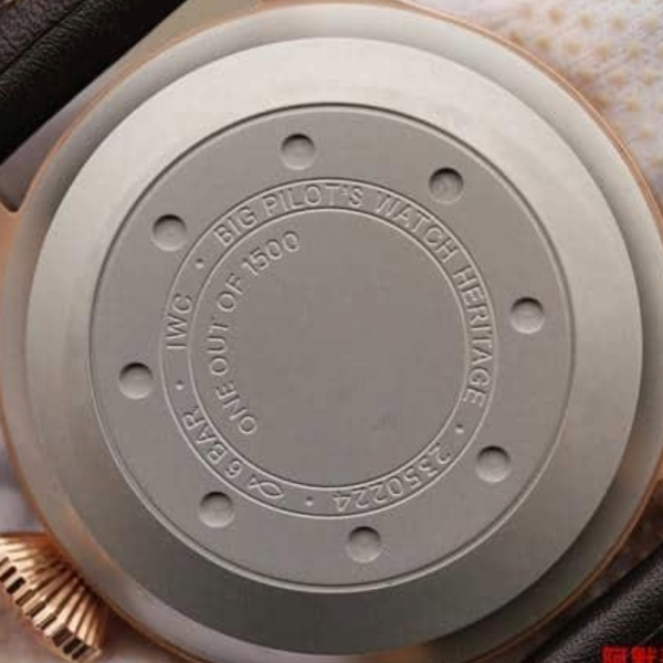 YL공장 IWC 빅 파일럿 오토매틱 헤리티지 로즈골드 블랙 다이얼 레더 스트랩 46mm IW501004