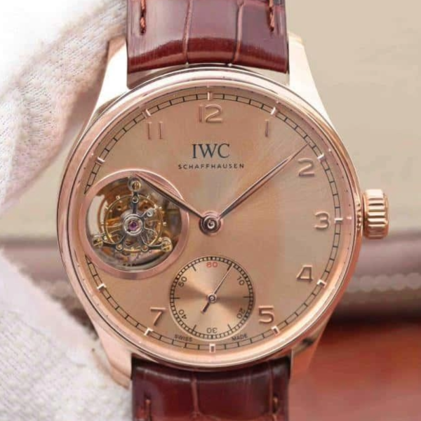 AZ공장 IWC 포르투기저 투르비옹 오토매틱 스틸 로즈골드 레더 스트랩 42mm IW546302