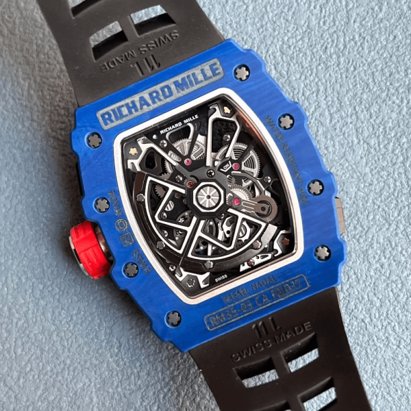 Z공장 리차드밀 라파엘 나달 블루 카본 스켈레톤 다이얼 블랙 러버 스트랩 RM35-03
