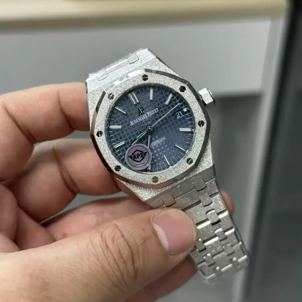 APS공장 오데마피게 로얄오크 프로스티드 블루 다이얼 스틸 SS 브레이슬릿 37mm 15454BC