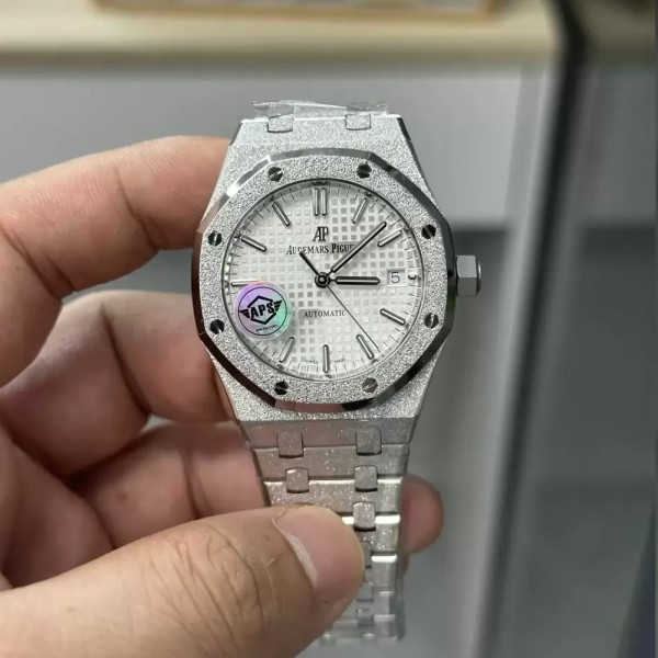 APS공장 오데마피게 로얄오크 프로스티드 화이트 다이얼 스틸 SS 브레이슬릿 37mm 15454BC