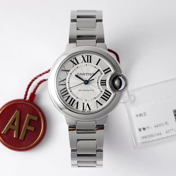 AF공장 발롱 블루 드 까르띠에 화이트 다이얼 33mm 여성용시계 WSBB0044