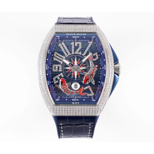 ABF공장 프랭크 뮬러 뱅가드 요팅 블루 다이얼 44mm V45 YT SC DT AC BL
