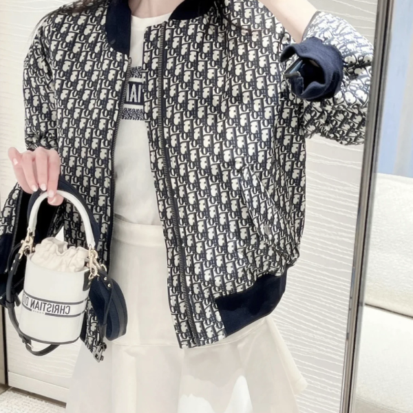 디올 23FW 클래식 오블리크 코튼 봄버 자켓