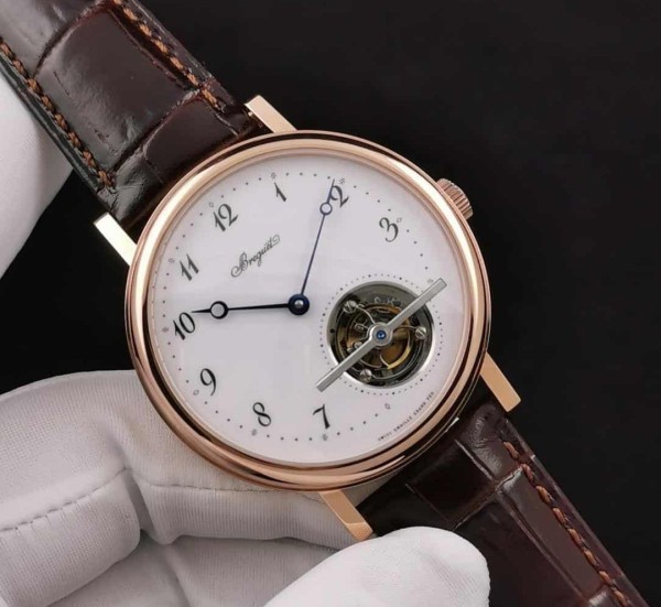 R8공장 브레게 투르비옹 울트라씬 클래식 컴플렉스 로즈골드 레더 스트랩 42mm 5367BR/29/9WU