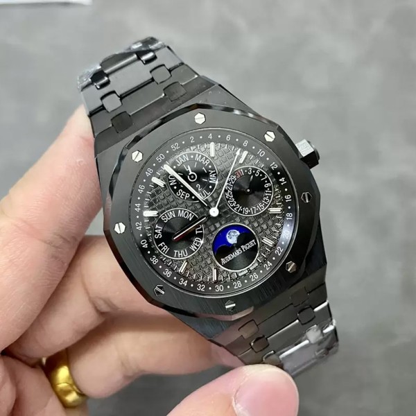 APS공장 오데마피게 로얄오크 퍼페츄얼 캘린더 블랙다이얼 블랙 세라믹 41mm 26579