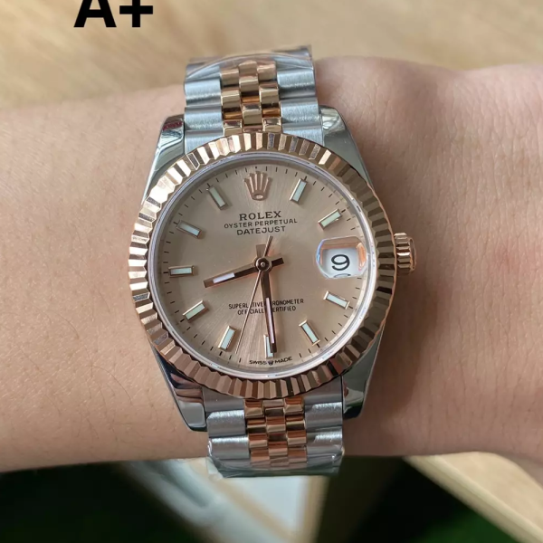 A+공장 롤렉스 여성용 데이저스트 핑크 인덱스 다이얼 로골 콤비 31mm 278271