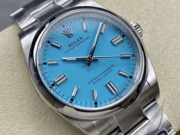 클린공장 롤렉스 오이스터 퍼페츄얼 티파니 블루 다이얼 바인덱스 SS 브레이슬릿 36mm 126000