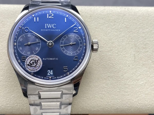 APS공장 IWC 포르투기저 세븐데이즈 화이트골드 블루 다이얼 SS 브레이슬릿 42mm IW501704